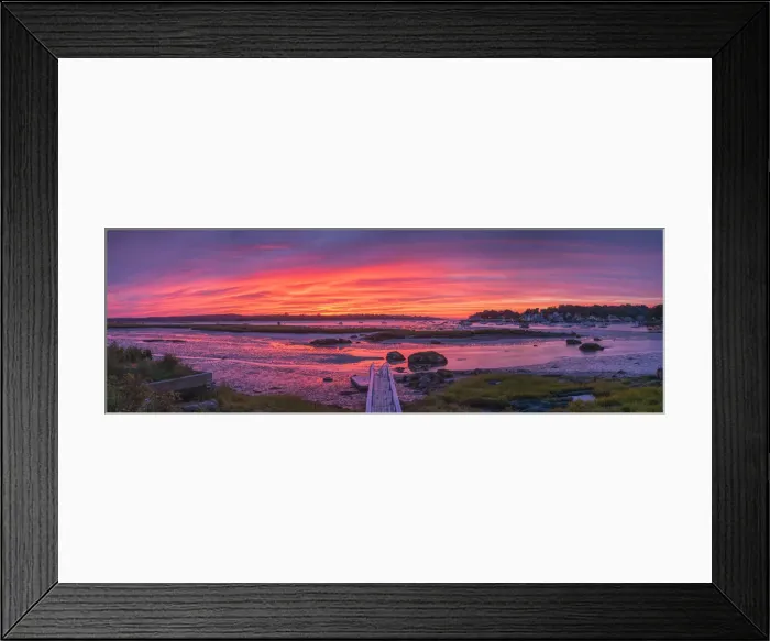 Framed Print : USA, New England, Cape Ann, Massachusetts, Annisquam, pier at sunset o the Annisquam