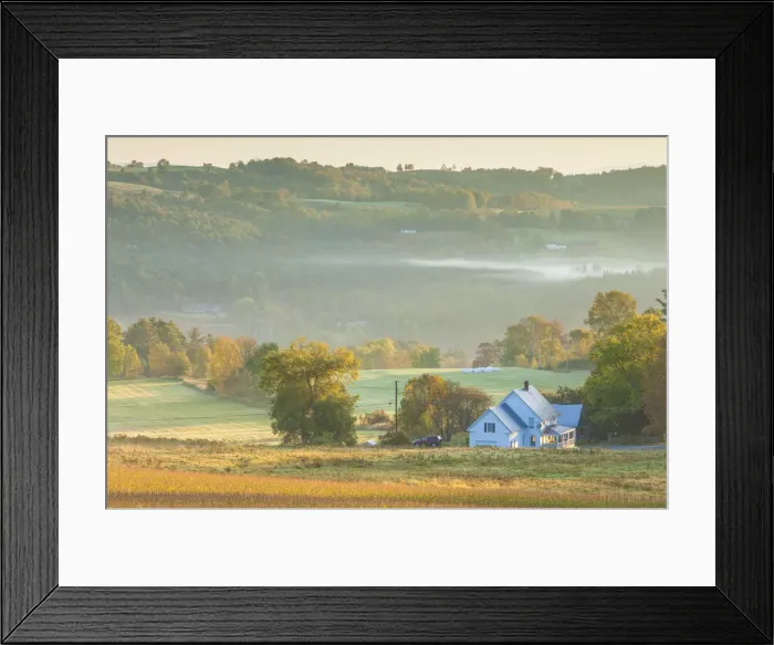 Framed Print : USA, New England, Vermont, Peacham, town view, autumn Framed Print : USA, New England, Vermont, Peacham, town view, autumn