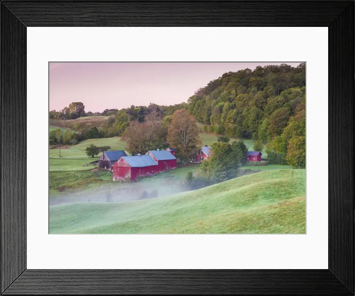 Framed Print : USA, New England, Vermont, Reading, Jenne Farm, autumn, dawn