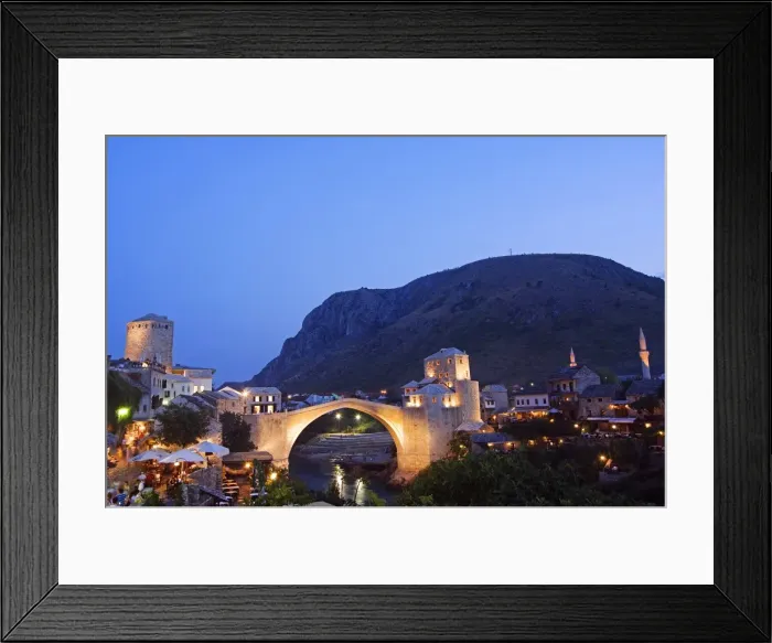 Framed Print : The Balkans Bosnia Mostar Stari Most Peace Bridge on