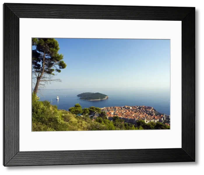 Framed Print : Unesco World Heritage Hilltop View of Old Town and Lokrum Island Framed Print : Unesco World Heritage Hilltop View of Old Town and Lokrum Island