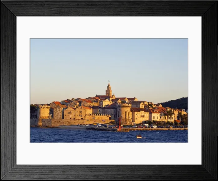 Framed Print : Dalmatia Coast Korcula Island Seafront Harbour View Framed Print : Dalmatia Coast Korcula Island Seafront Harbour View