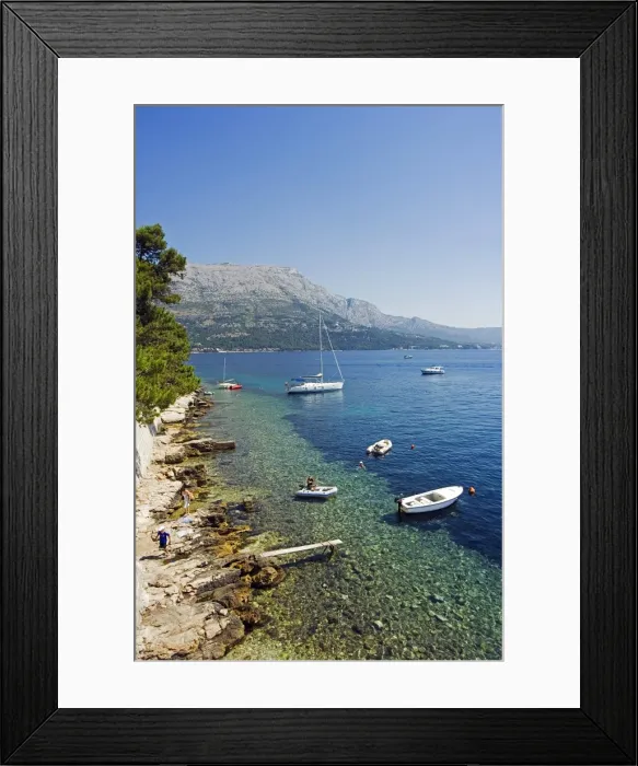 Framed Print : The Balkans Croatia Dalmatia Coast Korcula Island Boats Framed Print : The Balkans Croatia Dalmatia Coast Korcula Island Boats