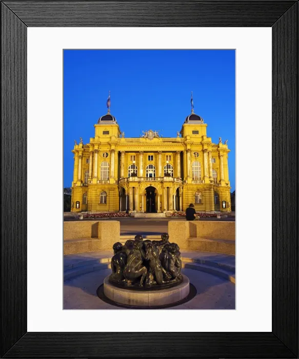 Framed Print : Croatian National Theatre Neobaroque Architecture dating