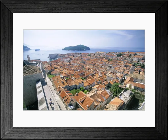 Framed Print : The Old City Rooftops & Island of Lokrum Framed Print : The Old City Rooftops & Island of Lokrum