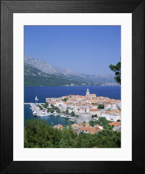 Framed Print : Korcula Island / Town Skyline & Coastline Framed Print : Korcula Island / Town Skyline & Coastline