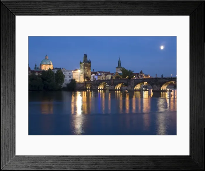 Framed Print : Old Town & Charles Bridge at Dusk, Prague, Czech Republic Framed Print : Old Town & Charles Bridge at Dusk, Prague, Czech Republic
