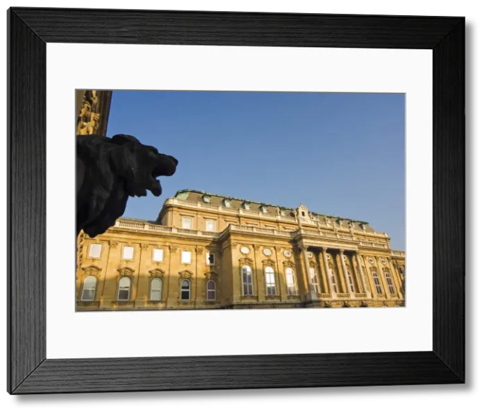 Framed Print : Hungarian National Gallery and Lion Statue