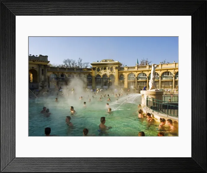 Framed Print : Szechenyi Bath House thermal hot pool