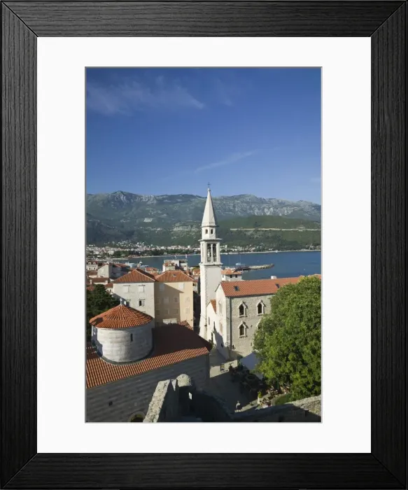 Framed Print : Montenegro, Budva, Old Town (Stari Grad), Old Town Church