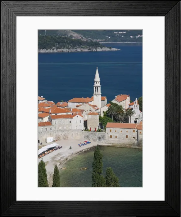 Framed Print : Montenegro, Budva, Old Town (Stari Grad)