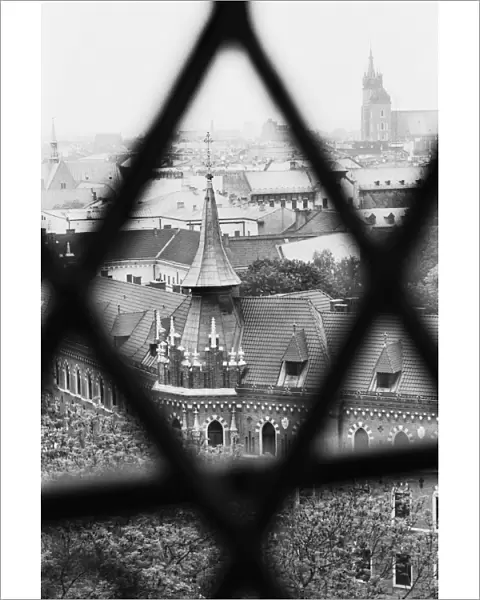 Old Town from Window of Wavel Cathedral, Krakow, Poland