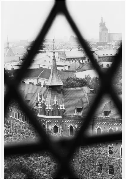 Old Town from Window of Wavel Cathedral, Krakow, Poland