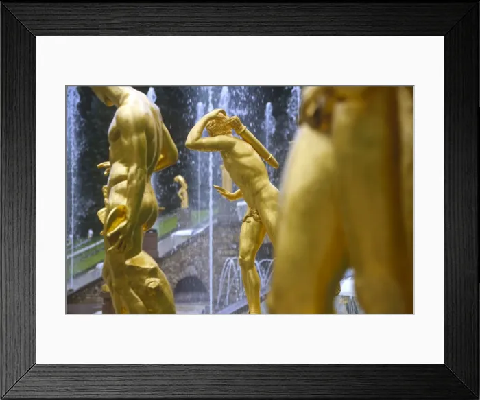 Framed Print : Gold statues in Fountain, Peterhof (Petrodvorets), St Framed Print : Gold statues in Fountain, Peterhof (Petrodvorets), St
