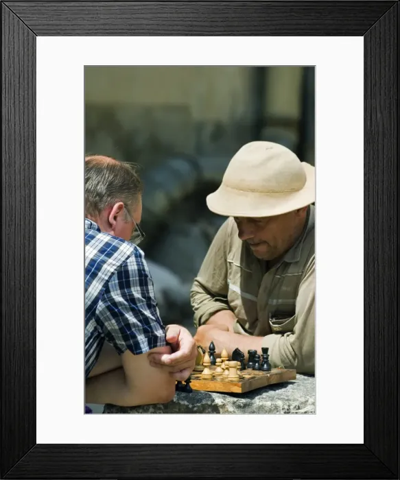 Framed Print : Men Playing Chess on the Street Framed Print : Men Playing Chess on the Street