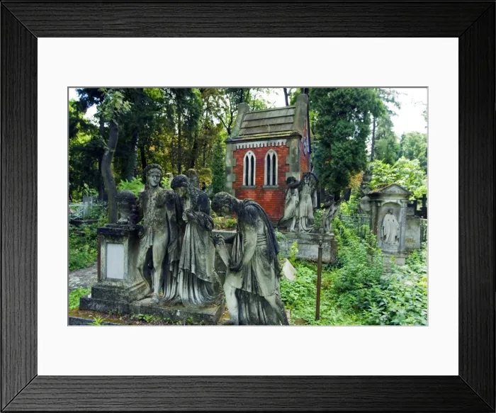 Framed Print : Lychakiv Cemetery Graveyard Decorated with Statues Framed Print : Lychakiv Cemetery Graveyard Decorated with Statues