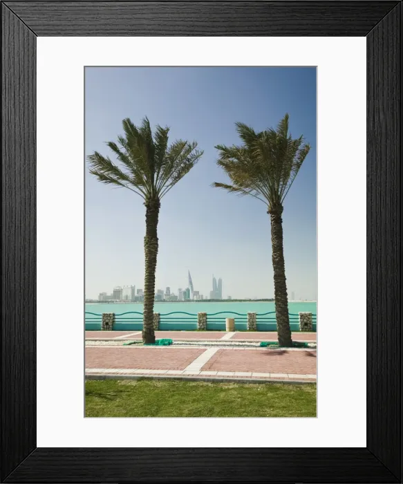 Framed Print : Bahrain, Manama, Manama Skyline from Muharraq Framed Print : Bahrain, Manama, Manama Skyline from Muharraq