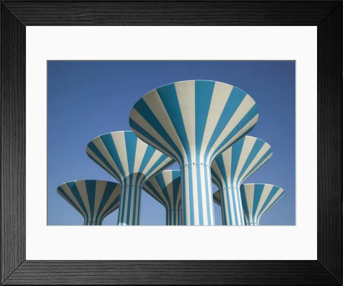 Framed Print : Kuwait, Sideeq (suburb of Kuwait City), Kuwaiti Water Towers Framed Print : Kuwait, Sideeq (suburb of Kuwait City), Kuwaiti Water Towers