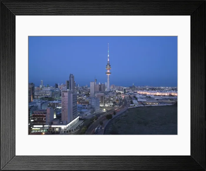 Framed Print : Kuwait, Kuwait City, Liberation Tower and City Framed Print : Kuwait, Kuwait City, Liberation Tower and City