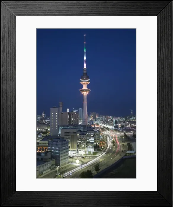 Framed Print : Kuwait, Kuwait City, Liberation Tower and City Framed Print : Kuwait, Kuwait City, Liberation Tower and City