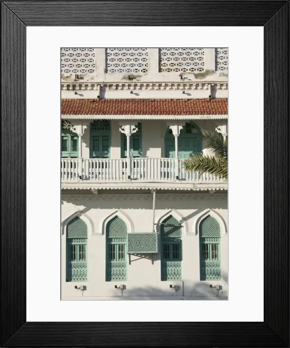 Framed Print : Oman, Muscat, Mutrah, Mutrah Corniche, Restored Merchant Houses Framed Print : Oman, Muscat, Mutrah, Mutrah Corniche, Restored Merchant Houses