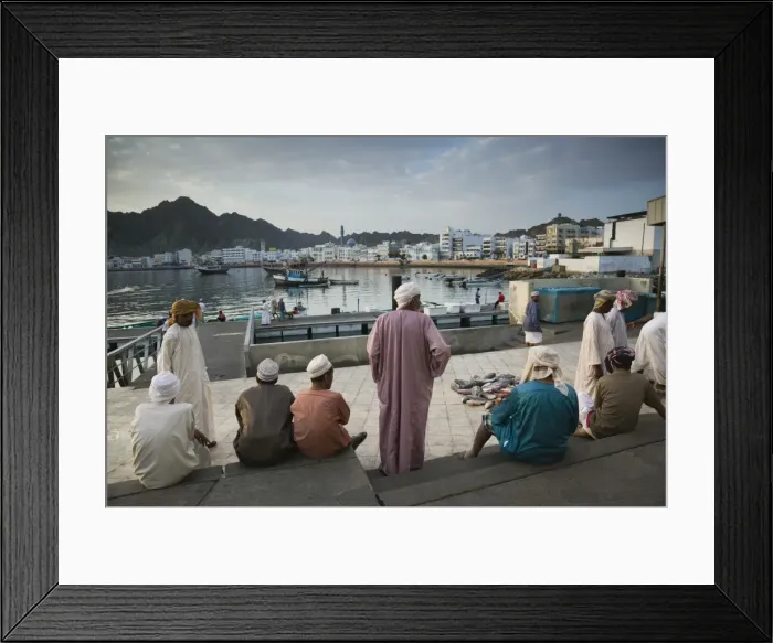 Framed Print : Oman, Muscat, Mutrah, Morning at the Mutrah Fish Market Framed Print : Oman, Muscat, Mutrah, Morning at the Mutrah Fish Market