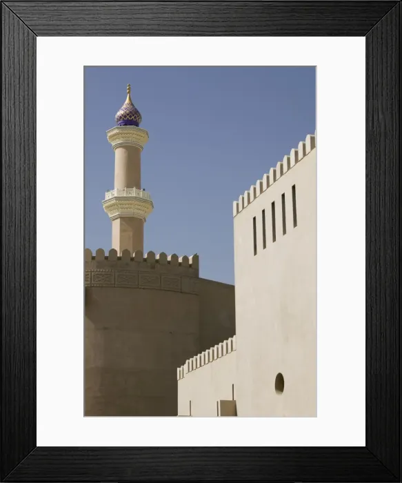 Framed Print : Oman, Western Hajar Mountains, Nizwa, Minaret of Nizwa Mosque Framed Print : Oman, Western Hajar Mountains, Nizwa, Minaret of Nizwa Mosque