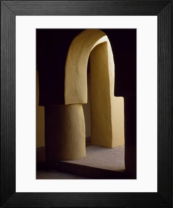 Framed Print : The archways and solid pillars of an old mosque in the village of Afi Sefalah