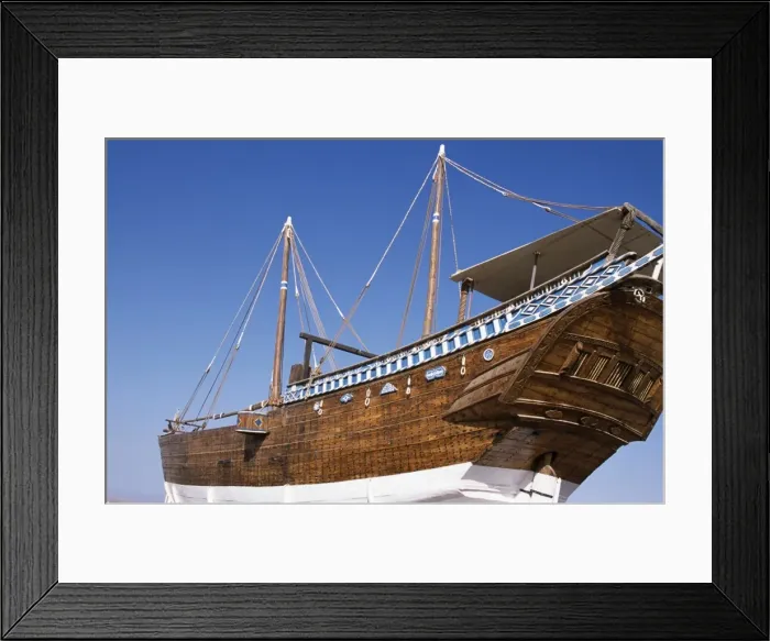 Framed Print : The restored dhow Fatah Al Khair is preserved at an Framed Print : The restored dhow Fatah Al Khair is preserved at an