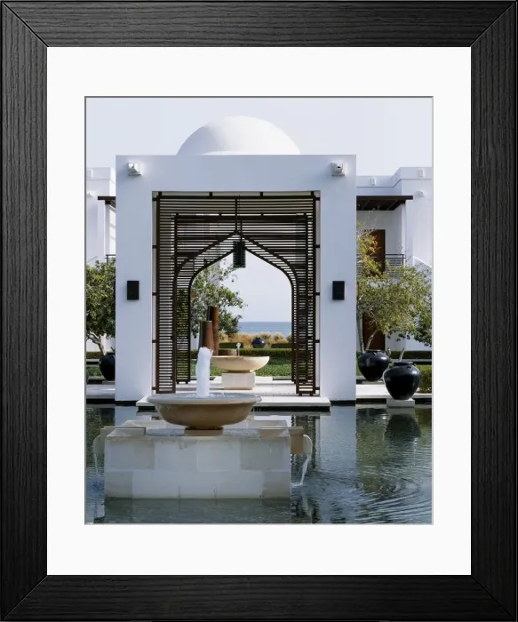 Framed Print : Contemporary architecture with an Omani theme blends Framed Print : Contemporary architecture with an Omani theme blends