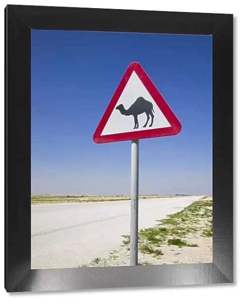 Qatar, Al-Zubara, Road Sign-Road to Al-Zubar