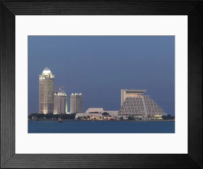 Framed Print : Qatar, Doha, West Bay & Sheraton Doha Hotel