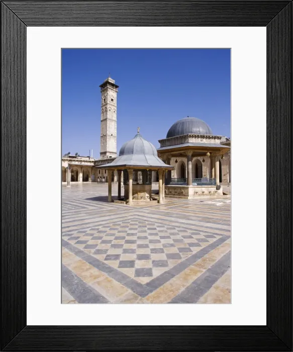 Framed Print : The Great Mosque in Aleppo was founded in the 8th century Framed Print : The Great Mosque in Aleppo was founded in the 8th century