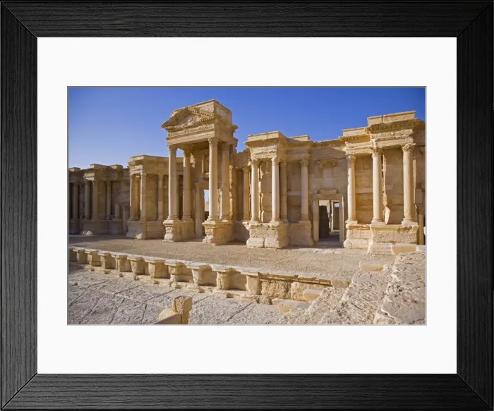 Framed Print : The theatre in the spectacular ruined city of Palmyra, Syria Framed Print : The theatre in the spectacular ruined city of Palmyra, Syria