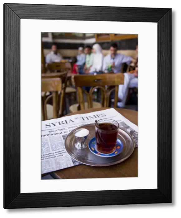 Framed Print : Drinking tea in the famous Al Nawfara cafe in Old Damascus Framed Print : Drinking tea in the famous Al Nawfara cafe in Old Damascus