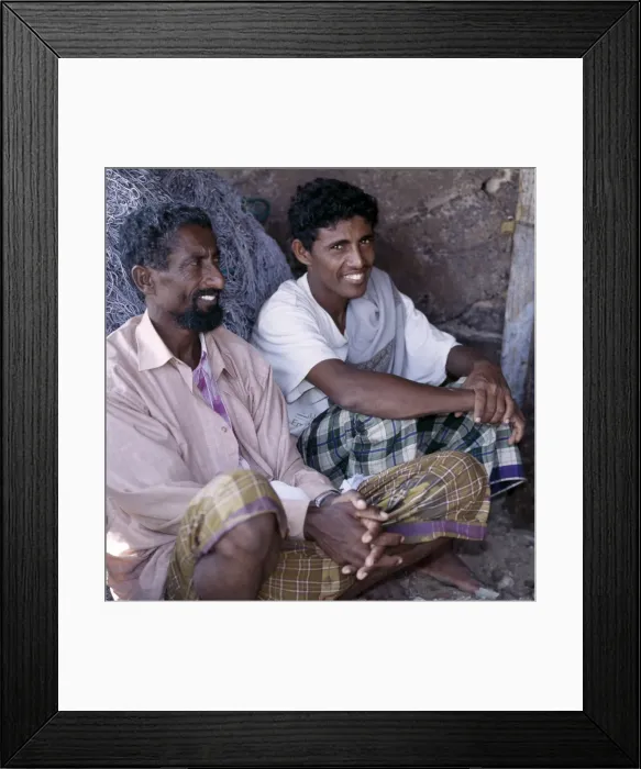 Framed Print : A fisherman at Mahferhin Framed Print : A fisherman at Mahferhin