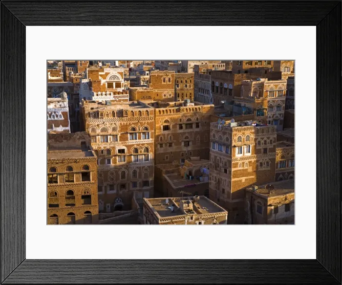 Framed Print : Skyline of Sanaa (Unesco World Heritage City), Yemen Framed Print : Skyline of Sanaa (Unesco World Heritage City), Yemen