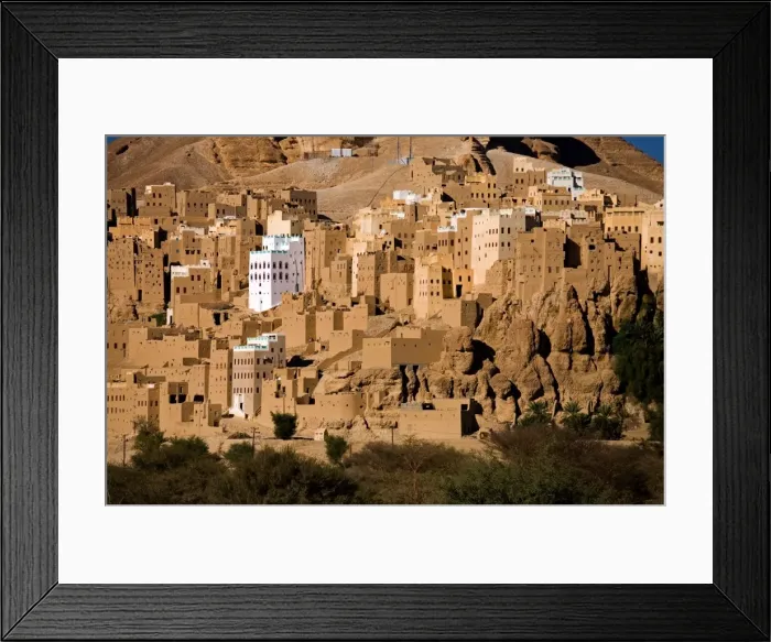 Framed Print : Al Hajjarin Village, Wadi Dawan (Wadi Do an), Yemen