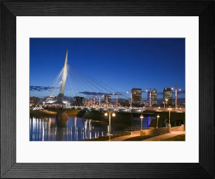 Framed Print : Esplanade Riel Pedestrian Bridge, Winnipeg, Manitoba, Canada