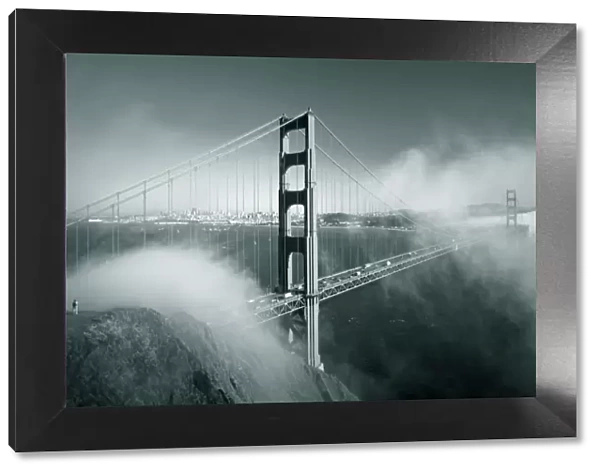 Golden Gate Bridge with Mist & Fog, San Francisco, California, USA