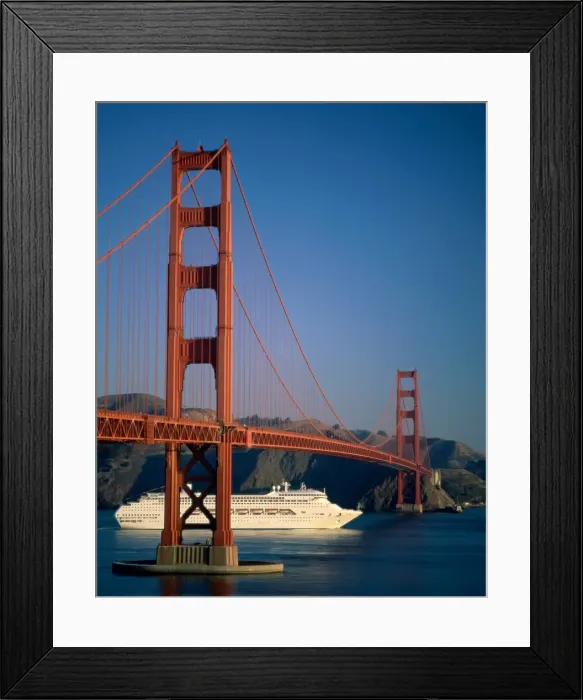 Framed Print : Golden Gate Bridge & Cruise Ship, San Francisco, California, USA Framed Print : Golden Gate Bridge & Cruise Ship, San Francisco, California, USA