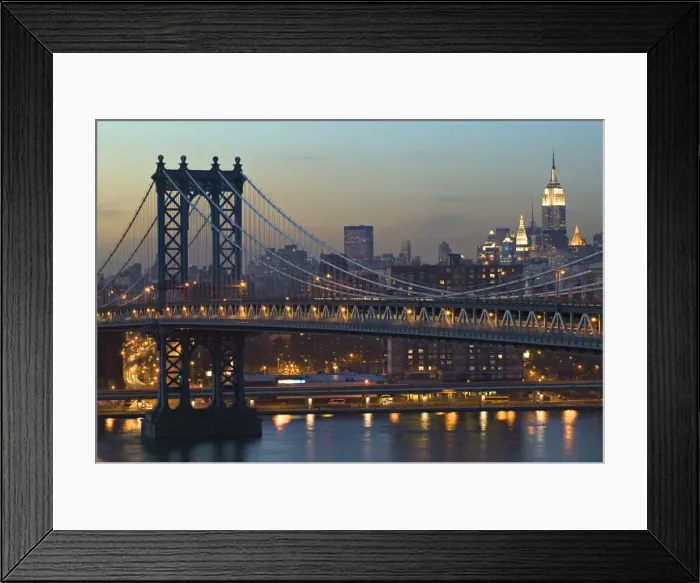 Framed Print : Manhatten Bridge & Empire State Bldg, New York, USA Framed Print : Manhatten Bridge & Empire State Bldg, New York, USA