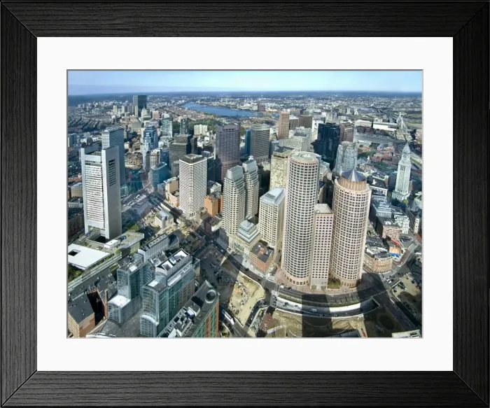 Framed Print : Aerial view of downtown Boston, Massachusetts, USA Framed Print : Aerial view of downtown Boston, Massachusetts, USA