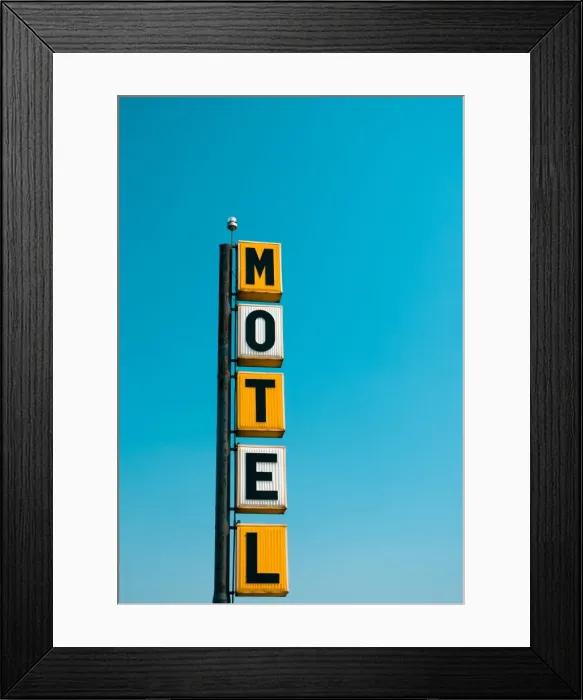 Framed Print : USA, Illinois, Route 66, Broadwell, Old Motel sign Framed Print : USA, Illinois, Route 66, Broadwell, Old Motel sign