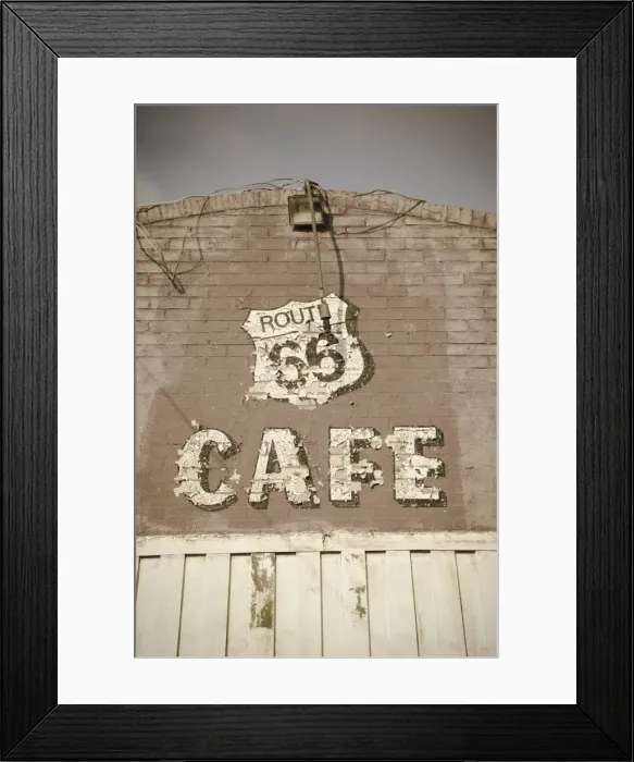 Framed Print : USA, Illinois, Route 66, Litchfield Route 66 Cafe