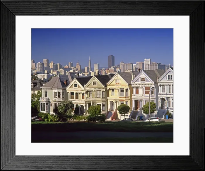 Framed Print : Alamo Square & City Skyline, San Francisco, California USA Framed Print : Alamo Square & City Skyline, San Francisco, California USA