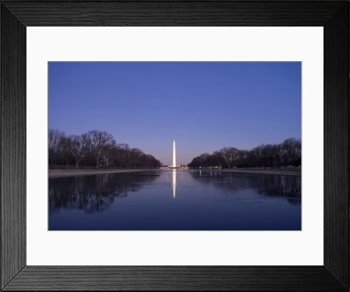 Framed Print : National Mall and Washington Monument at Dusk Framed Print : National Mall and Washington Monument at Dusk
