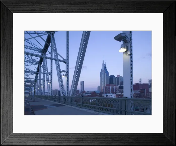 Framed Print : Downtown from Shelby Street Bridge, Nashville, Tennessee, USA Framed Print : Downtown from Shelby Street Bridge, Nashville, Tennessee, USA