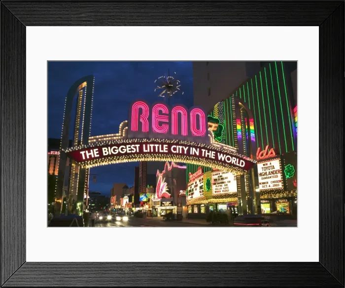 Framed Print : USA, Nevada, Reno, Neon Sign, North Virginia Street Framed Print : USA, Nevada, Reno, Neon Sign, North Virginia Street