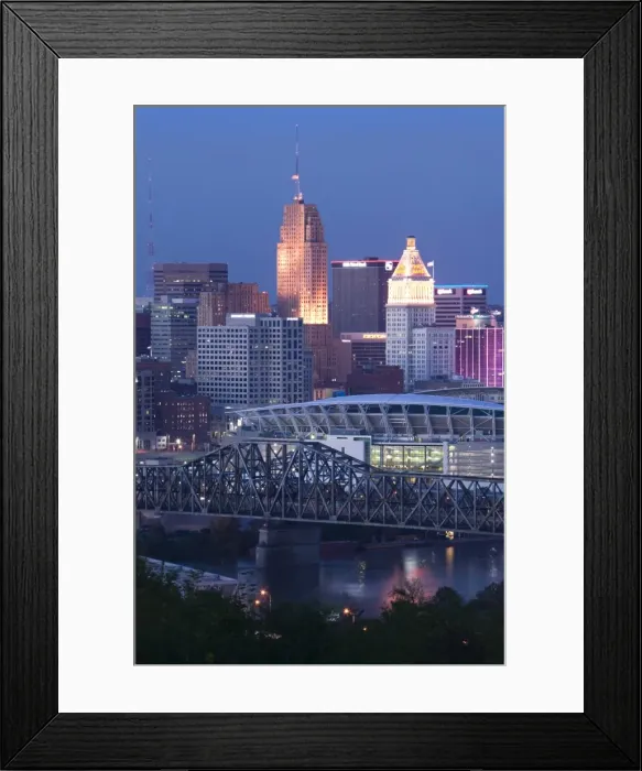 Framed Print : Cincinnati & Ohio Rvier, Ohio, USA